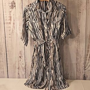 Millenium Animal Print Button Front Dress